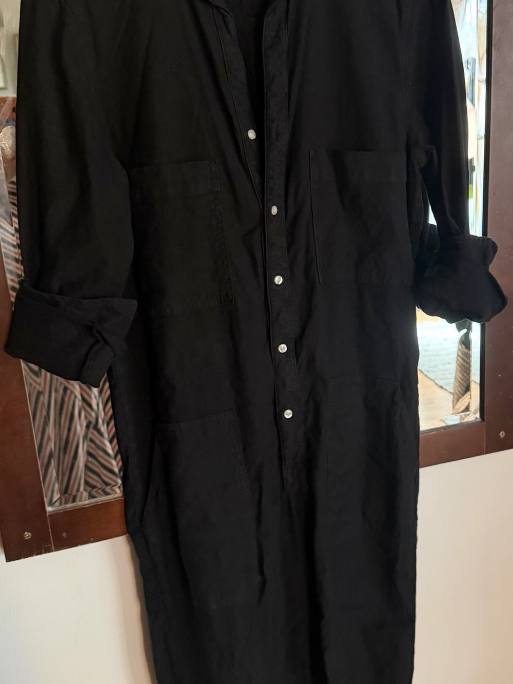 Frank & Eileen Ireland Black Button-Up Collared Jumpsuit - Picture 6 of 9